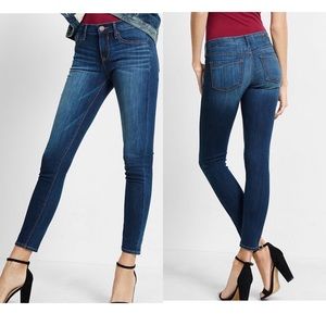 Express dark wash skinny jeans